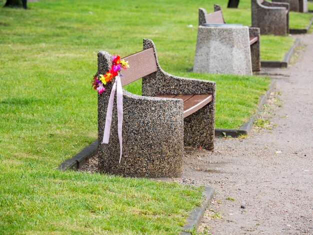 Cemetery on field