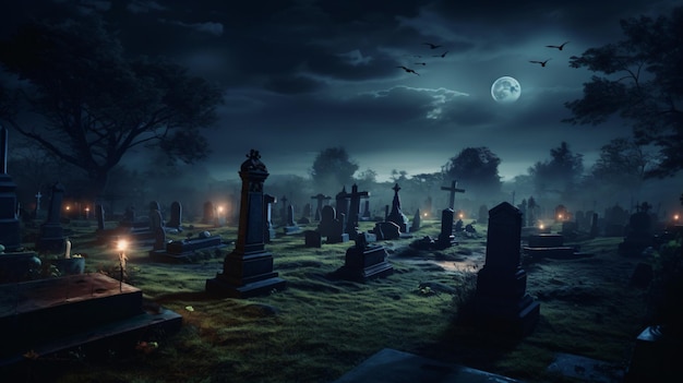 Cemetery night