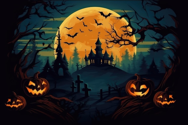 Cemetery_on_halloween_night_with_evil_pumpkins