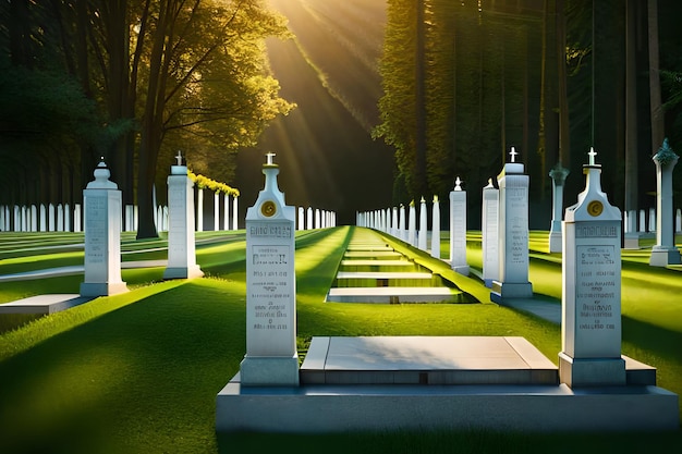 A cemetery with the words'grave of the unknown'on it