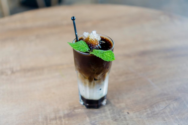 Photo cendol drinks or coconut milk with palm sugar drinks