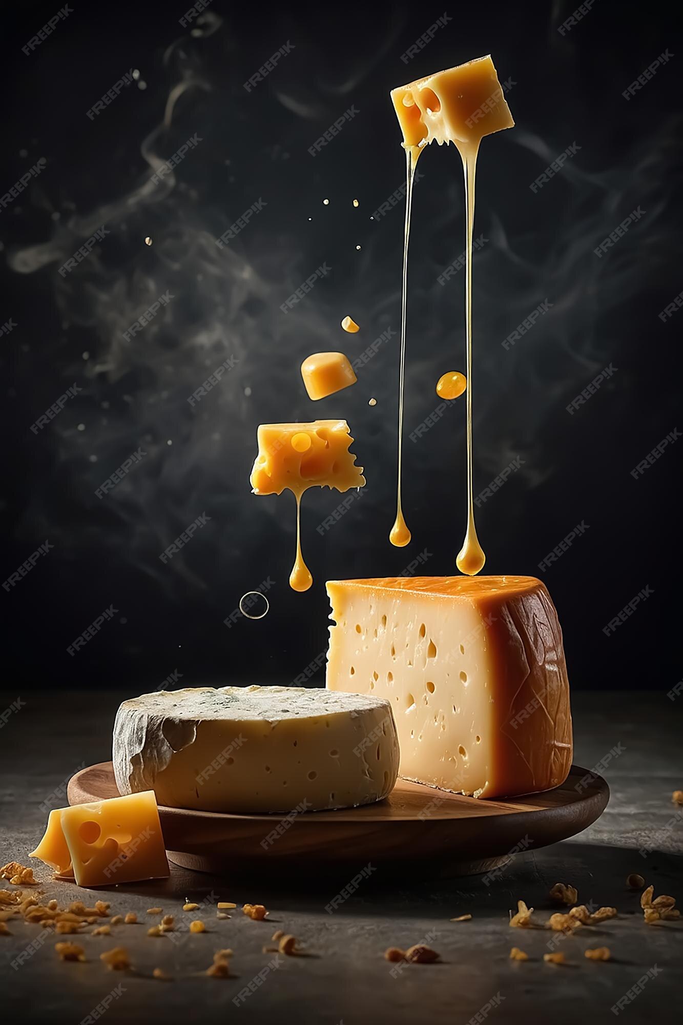 Premium Photo | Cenimatic shot of a delicious western cheese pieces on ...