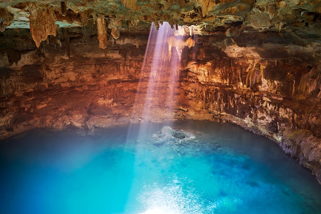 Cenote samula-sinkhole in valladolid mexico