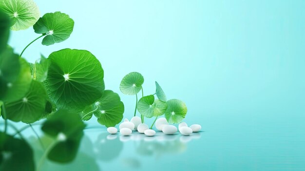 Centella asiatica bladeren in biologische testbuizen