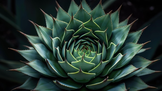 Center of an Agave Parryi plant Generative Ai