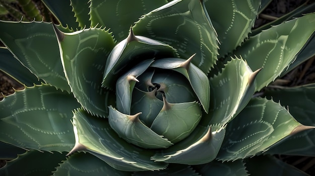 Center of an Agave Parryi plant Generative Ai