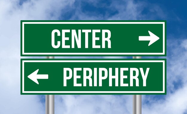 Photo center or periphery road sign on sky background