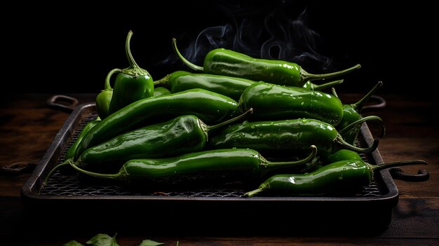 Centered Grilled Jalapeos on White Background