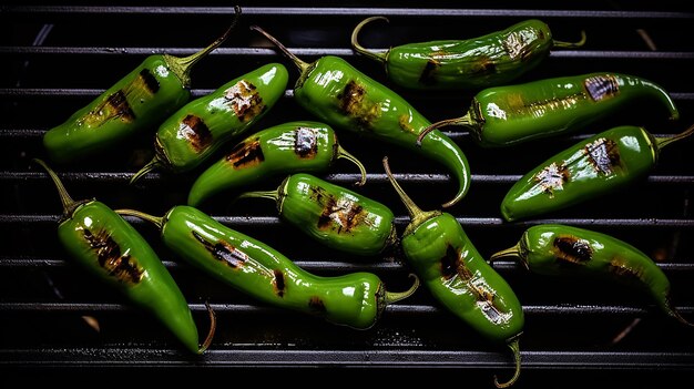 Centered Grilled Jalapeos on White Background