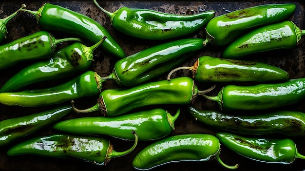 Centered Grilled Jalapeos on White Background