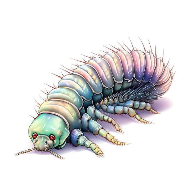 Photo centipede in pastel colors