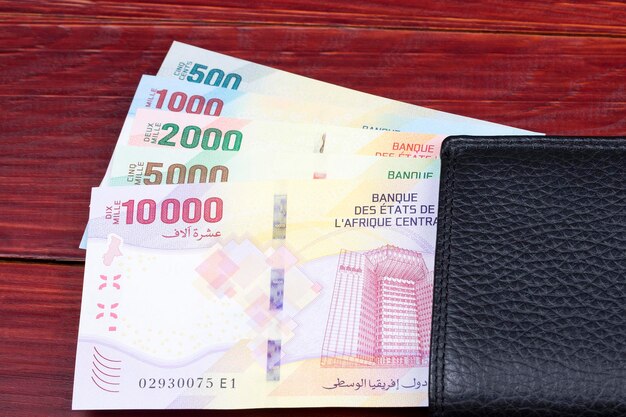 Central African States money in the black wallet