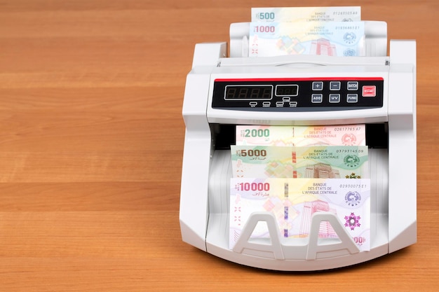 Central African States money in the counting machine