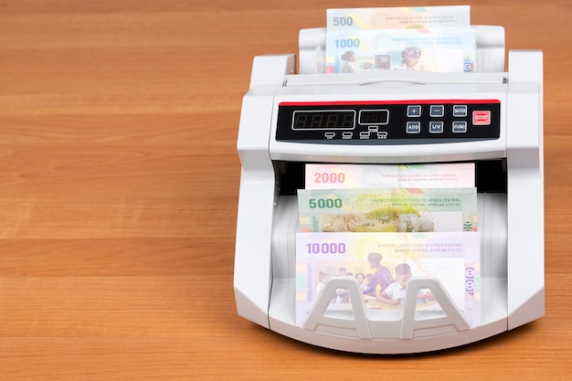 Central African States money in the counting machine