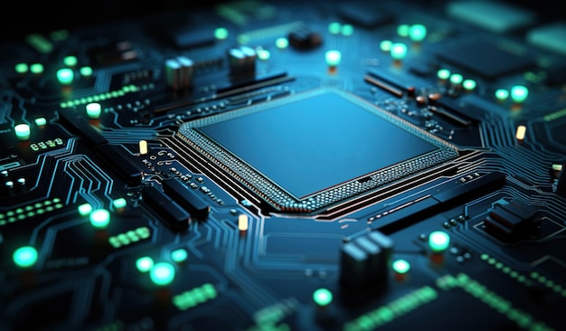 Central computer processor CPU concept Semiconductor advanced circuit board technology