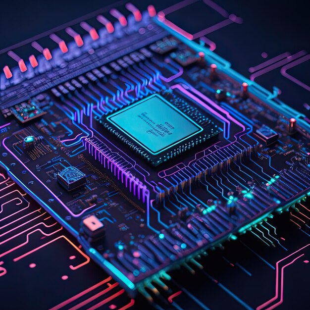 Central computer processor integrated microchip circuit board
