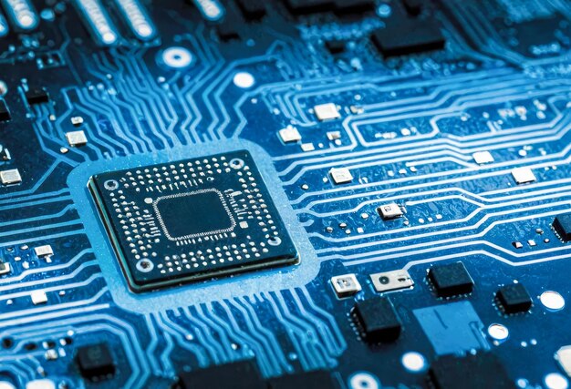 central computer processors cpu digital technology concept visualization circuit board cpu processor microchip starting artificial intelligence digitalization neural networking and cloud computing