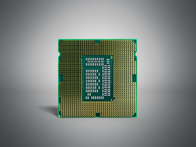 Foto central computer processors cpu alta risoluzione rendering 3d su gey