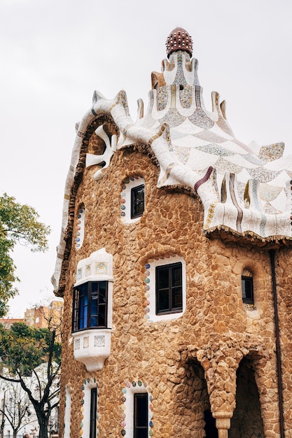 The central entrance to the park guell in barcelona gingerbread houses lefthanded guardhouse