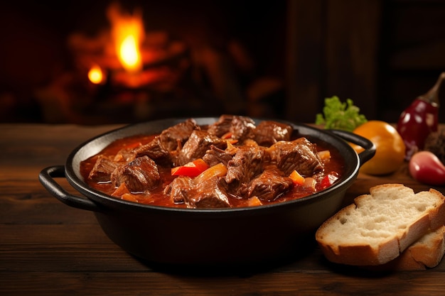 Photo central european delight aromatic goulash in rustic earthenware