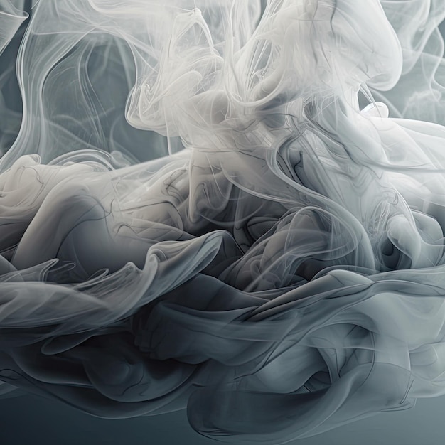 A central mass of white and gray smoke patterns rendered in a digital style