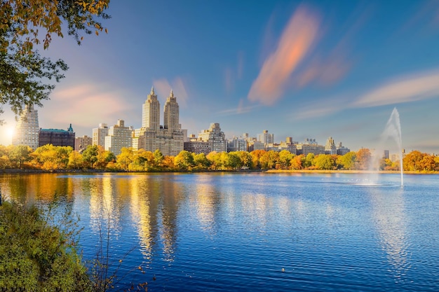 Central Park in autumn in midtown Manhattan New York City