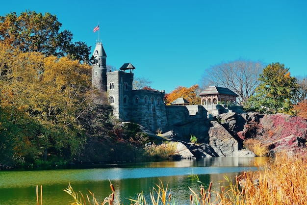 Central Park Autumn with castle in midtown Manhattan New York City