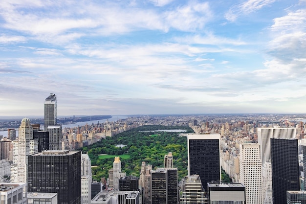 Central park in manhattan against sky