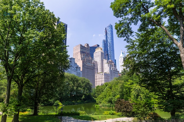 Foto central park the pond manhattan new york