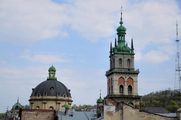 Central part of the old city of Lvov Ukraine