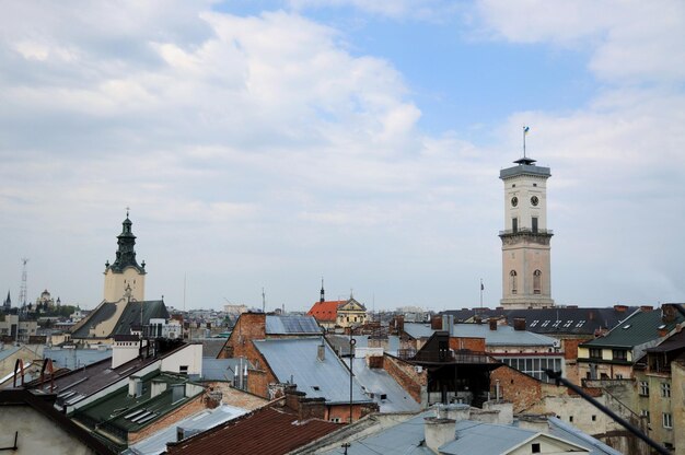 Central part of the old city of Lvov Ukraine