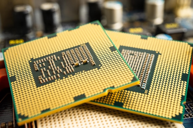 Central Processing Unit CPU chip processor of computer mainboard electronic technology