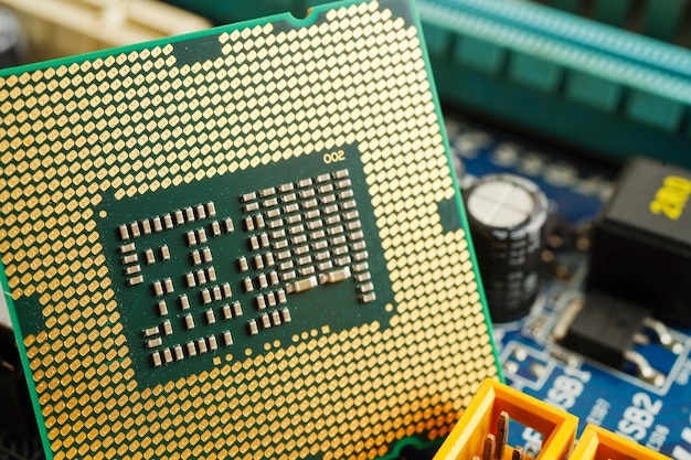 Central Processing Unit CPU chip processor of computer mainboard electronic technology