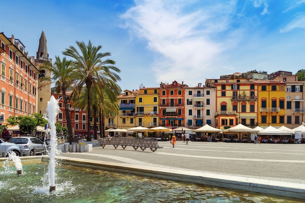 The central square of the city of Lerici, Italy