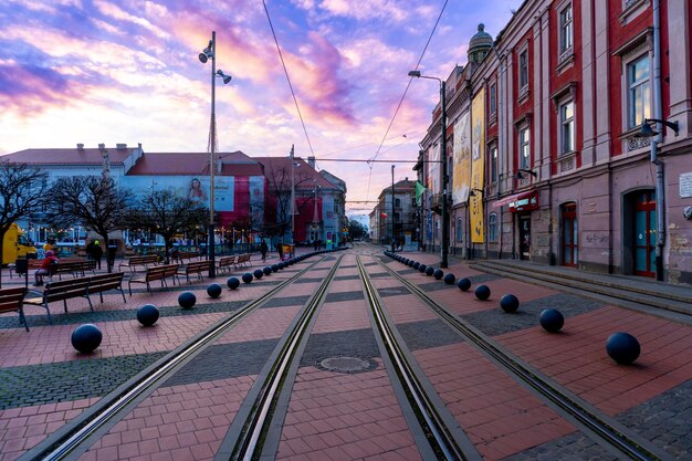 Centre city Libertatii Square Night scene beautiful street