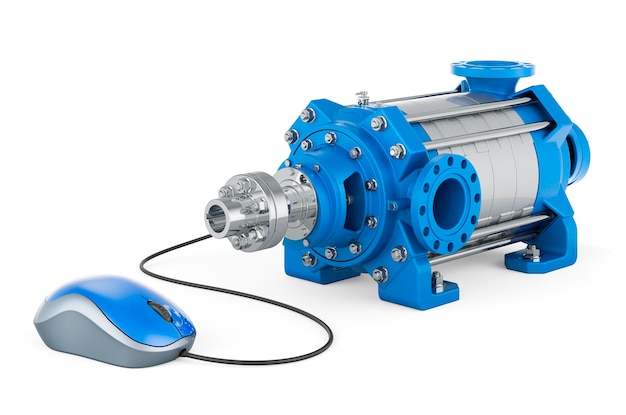 Centrifugal pump with computer mouse 3D rendering