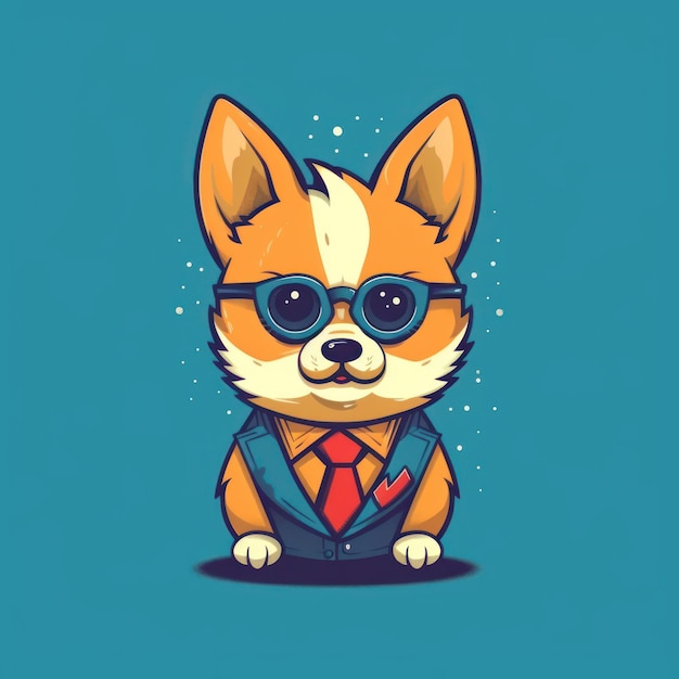 ceo dog cute graphic friendly vector