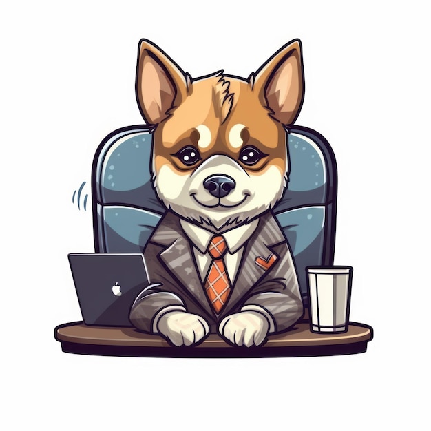 ceo dog cute graphic friendly vector