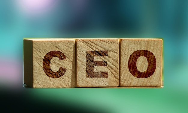 나무 블록 CEO 편지 CEO 비즈니스 보스 개념