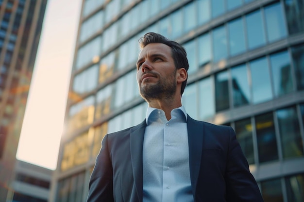 Ceo Standing In Front Of Company Building