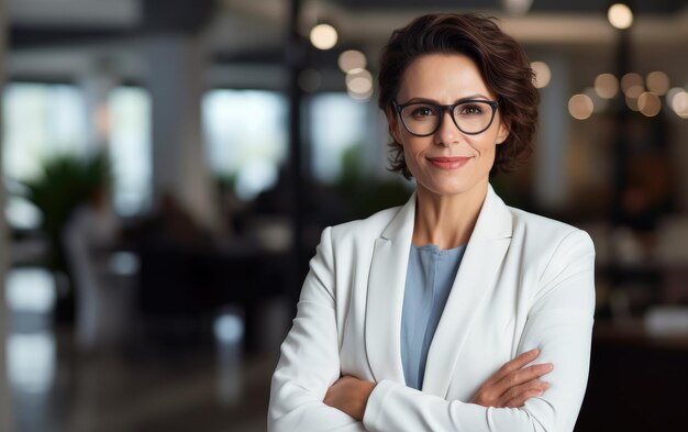 CEO Standing with Confidence in Her Office Generative AI