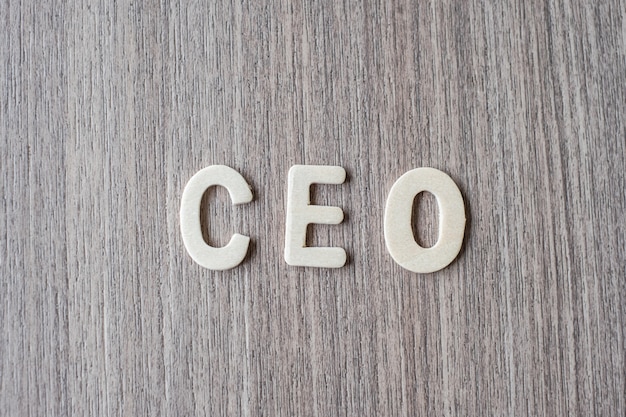 CEO word of wooden alphabet letters. Business and Idea concept