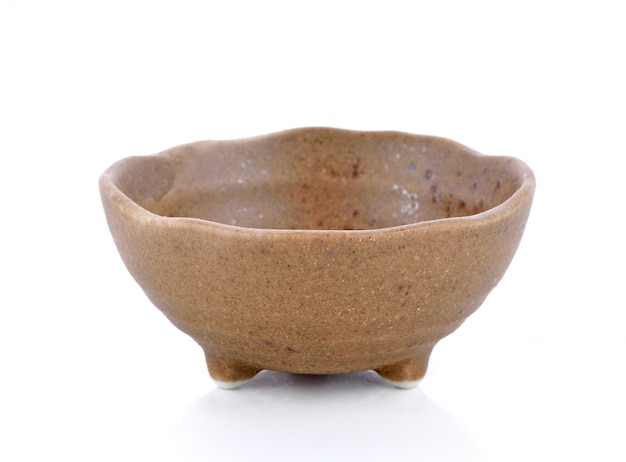 Ceramic bowl on white background