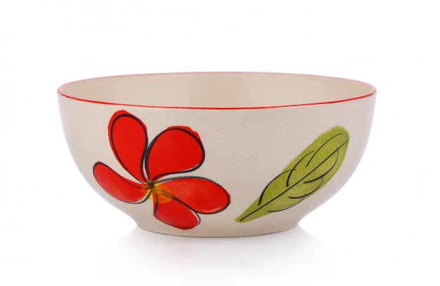 Ceramic bowl on white wall