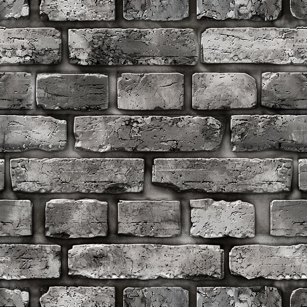 Ceramic brick grayscale tileable borderless texture pattern