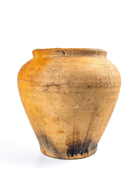 ceramic clay jug on a white background