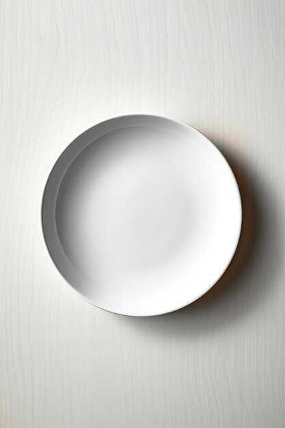 Ceramic crockery set on a minimalist dining table with plate products photo