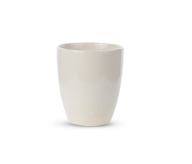 Ceramic cup isolated on white background.