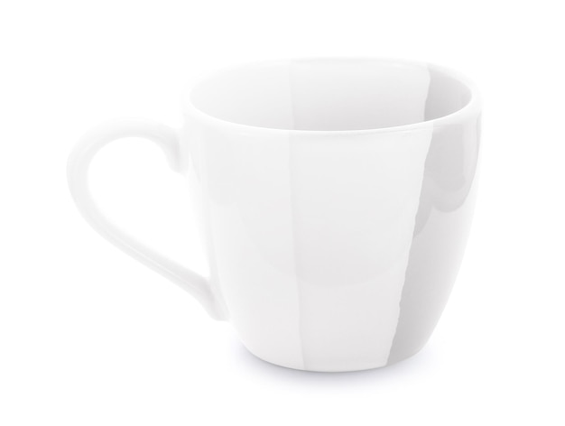 Ceramic cup on white background