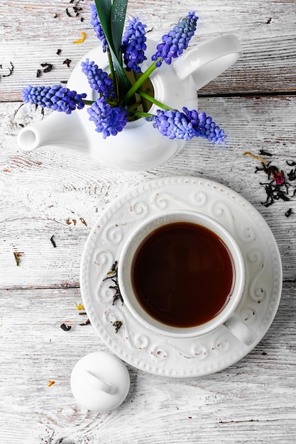 Ceramic cup with tea